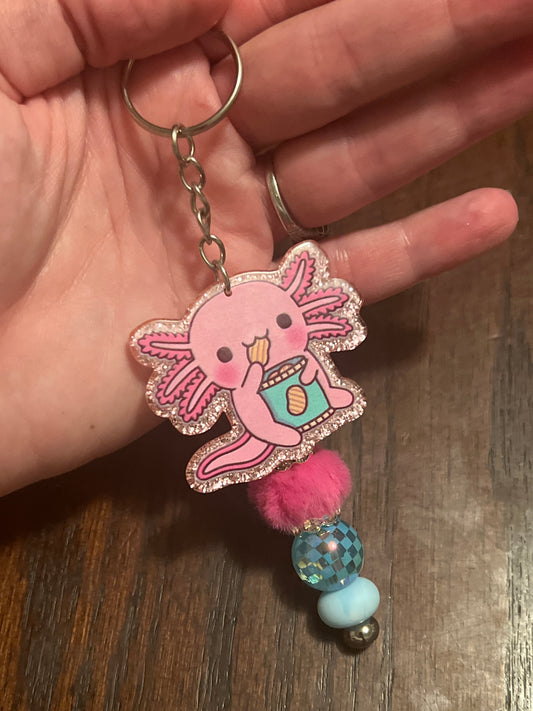 AXOLOTL BEADED KEYCHAIN